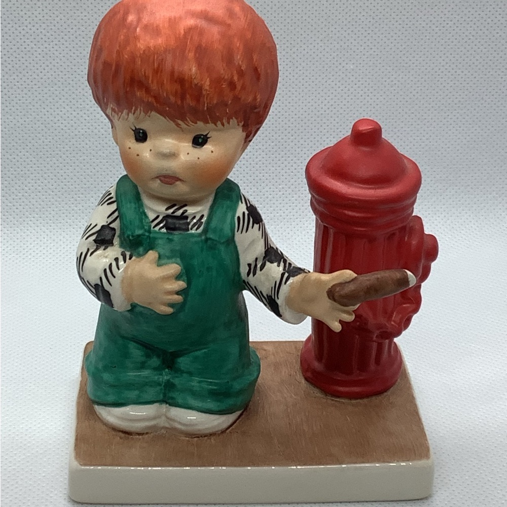 Vintage Goebel Redhead Boy Figurine One Puff’s Enough Rare HTF 5” Statue Smoking